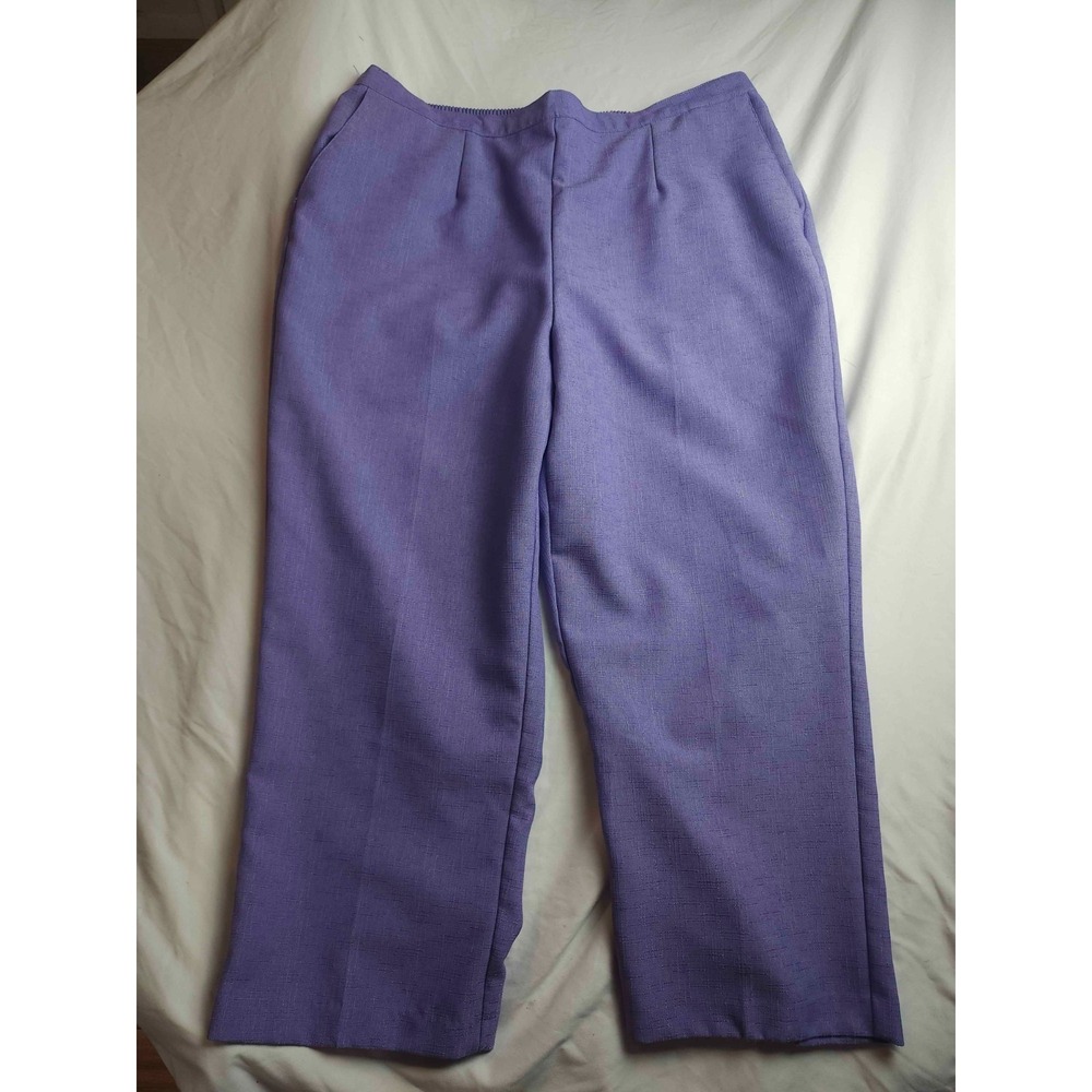 Alfred Dunner Pants Womens Size 20W Purple Chino Trousers Pull On Career Office